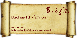 Buchwald Áron névjegykártya